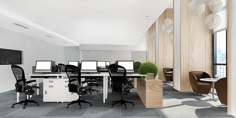 3d rendering loft business meeting and working room on office building entretien moquette bureau